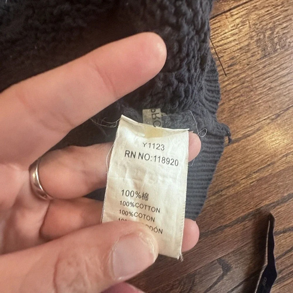 Frnch Paris Navy Blue Chunky Knit Pullover Crewneck Sweater Size Small E08260. - Picture 6 of 9